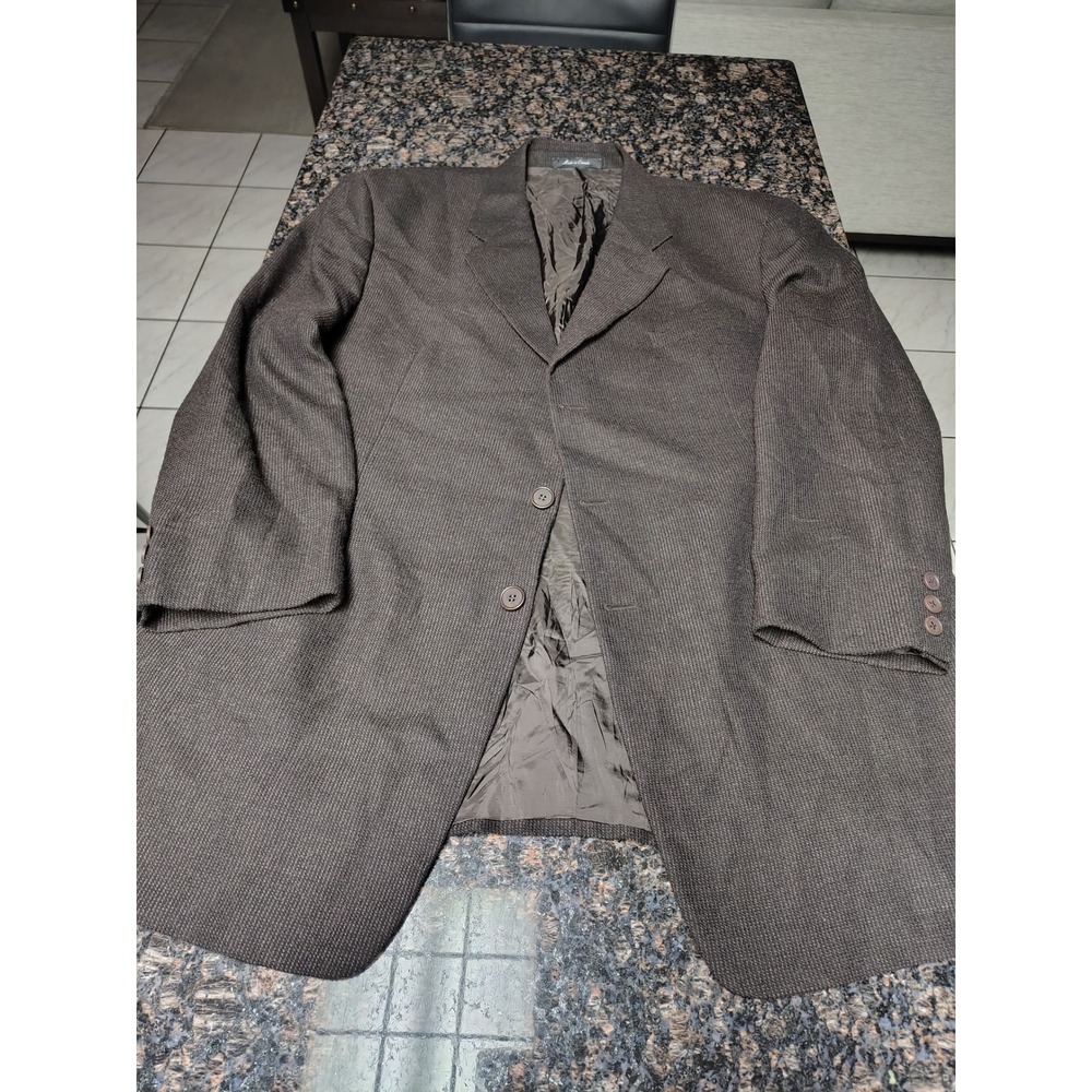 Mani by Giorgio Armani Mens Brown Micro Pattern Two Button Blazer Sport Coat